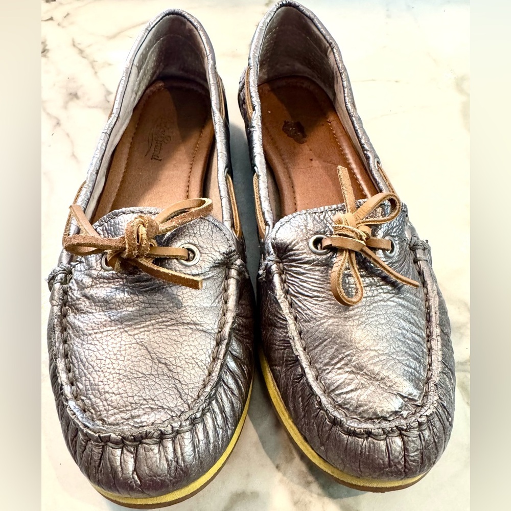 Silver Lucky Brand Boat Shoes - Size 7.5